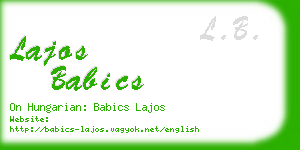 lajos babics business card